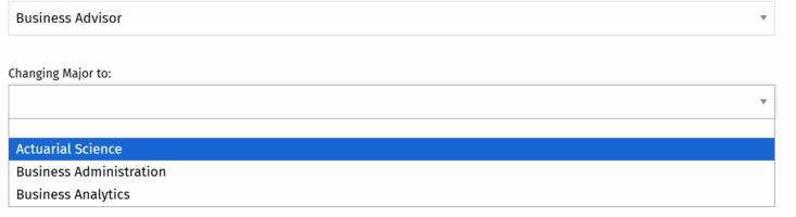 students FAQ major selection