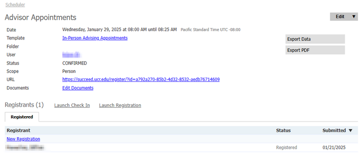 Cancel Appointment button
